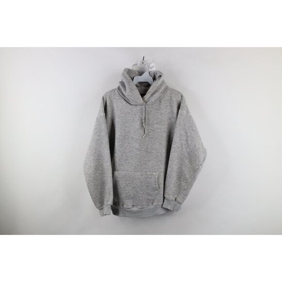 Vtg 70s Streetwear Mens Small Blank Triblend Hoodie Sweatshirt Heather Gray USA